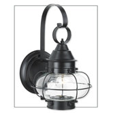 Cottage Onion One Light Outdoor Small Wall Lantern in Black