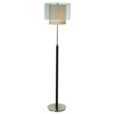 Roosevelt One Light Floor Lamp in Brushed Nickel and Espresso
