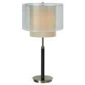 Roosevelt One Light Table Lamp in Brushed Nickel and Espresso