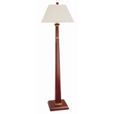 Bond One Light Floor Lamp in Cherry and Satin Brass