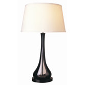 Kai One Light Table Lamp in Ebony Lacquer and Clear Midnight