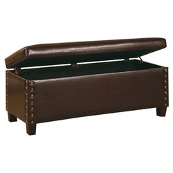 Broadbent Leather Storage Bench in Brown