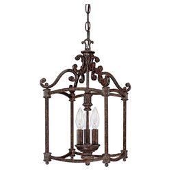 Chesterfield 3 Light Foyer Pendant in Brown