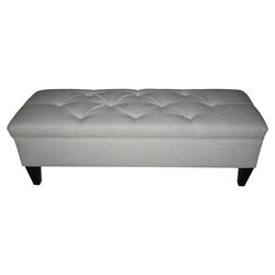 Brooke Storage Button Bench in Magnolia