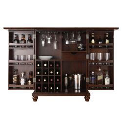 Cambridge Expandable Bar Cabinet in Vintage Mahogany