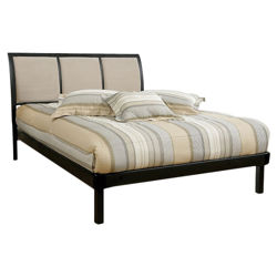 Erickson Platform Bed in Light Stone & Gun Metal