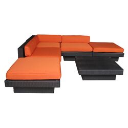 Laguna 6 Piece Seating Group in Espresso & Orange