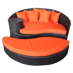 Taiji 2 Piece Daybed Set in Espresso & Orange