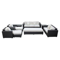 Eclipse 9 Piece Seating Group in Espresso & White