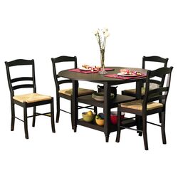 Paloma 5 Piece Dining Set in Black