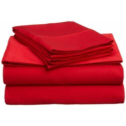 4 Piece Egyptian Cotton Sheet Set in Red