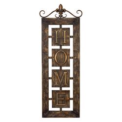 Toscana Metal Home Wall Décor Plaque in Gold