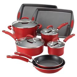 Rachael Ray 12 Piece Cookware Set in Red
