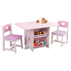 Heart 7 Piece Table & Chair Set in White