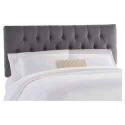 Microsuede Tufted Headboard in Charcoal