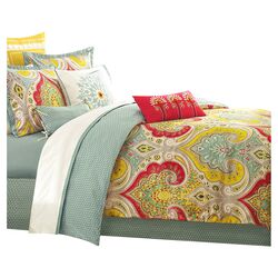 Jaipur Comforter Set in Yellow & Teal