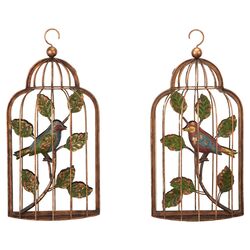 Aviary 2 Piece Birdcage Plaque Set