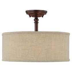 Loft 3 Light Semi Flush Mount in Bronze