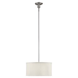 Midtown 3 Light Drum Pendant in Matte Nickel