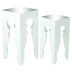 2 Piece Nesting Table Set in White
