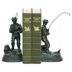 Fish on Line 2 Piece Bookend Set in Verdi Green