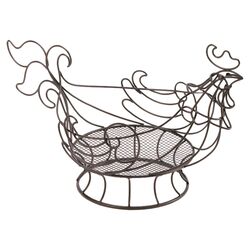 Rooster Wire Kitchen Basket in Bronze
