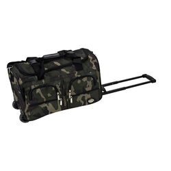 Camouflage Print Travel Duffel Bag in Dark Green