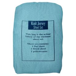 4 Piece Knit Jersey Sheet Set in Sky Blue
