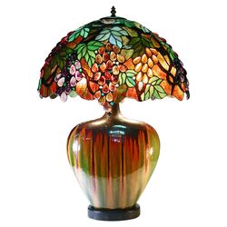 Ceramic Grape Table Lamp in Green