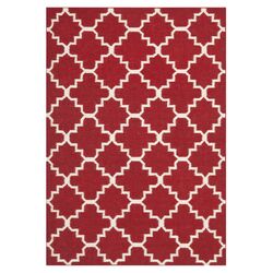 Dhurries Red & Ivory Rug