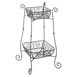 Fanciful Tiered Plant Stand in Black