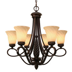 Elizabeth 6 Light Chandelier in Bronze