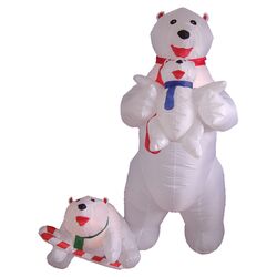 5' Inflatable Polar Bear Family