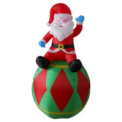 6' Inflatable Santa on Ornament