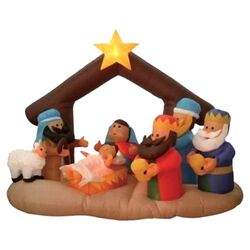 6' Inflatable Nativity Scene Under Stable
