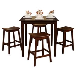 Marsala 5 Piece Counter Height Dining Set in Brown
