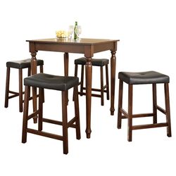 5 Piece Counter Height Dining Set in Mahogany
