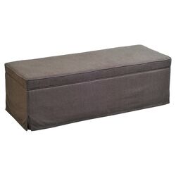 Skirted Storage Bench in Gray