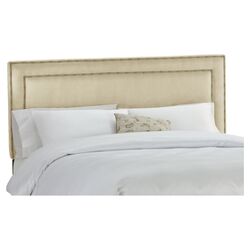 Nail Button Headboard in Oatmeal