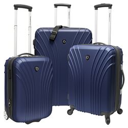3 Piece Hardsided Expandable Luggage Set in Navy