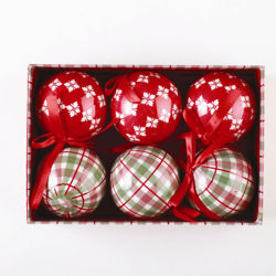 6 Piece Chalet Ornament Set in Red 6 Piece Chalet Ornament Set in Red
