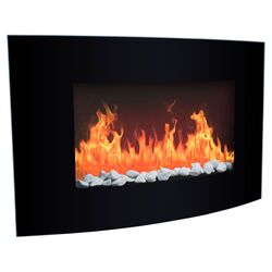 Wall Mounted Arched Electric Fireplace in Black