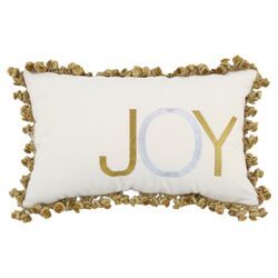 Hondo Embroidered Joy Pillow in White