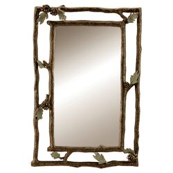 Pinecone Wall Mirror in Worn Brown