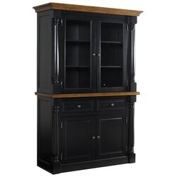 Monarch Buffet with Hutch in Black & Oak