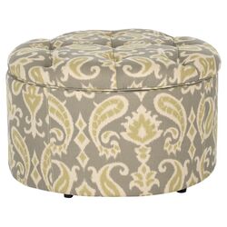 Tammy Shoe Ottoman in Grey Ikat