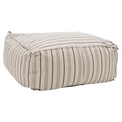 Striped Ottoman in Ecru