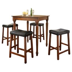 5 Piece Counter Height Dining Set With Stools in Cherry
