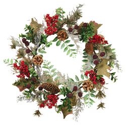 Berry Pinecone Ivy Glitter Wreath