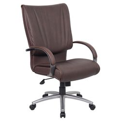 Mid Back Executive Chair in Brown with Arms